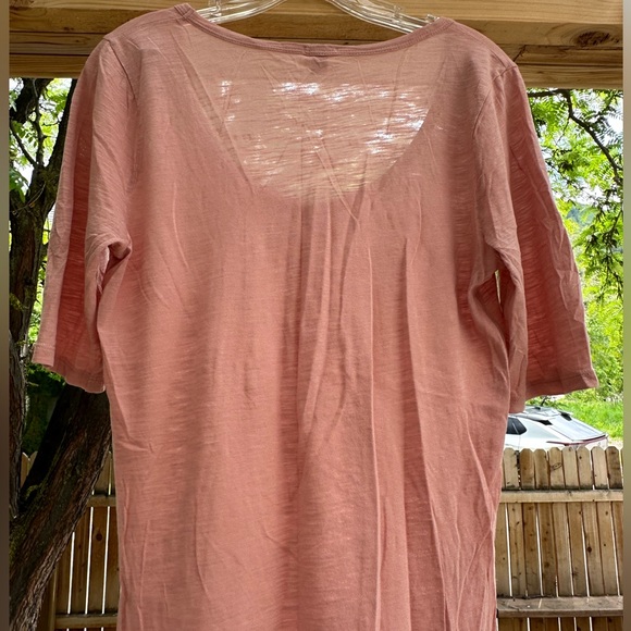 J. Crew NWOT Drapey Elbow Sleeve Tee DUSTY PINK Scoop Neck Top Shirt Medium - Picture 6 of 15